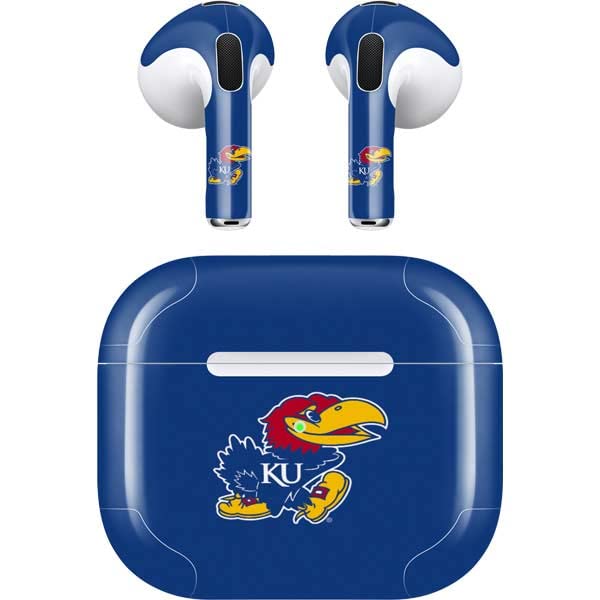 Skinit Decal Audio Skin Compatible with Apple AirPods (3rd Gen, 2021) - Officially Licensed Kansas Jayhawks Mascot Outline Design