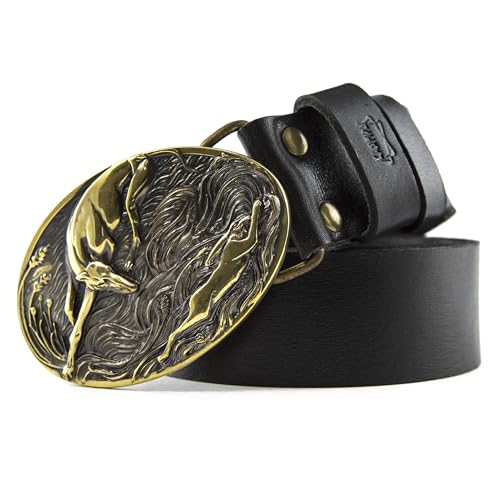 Leather belt with buckle Greyhounds hare hunting, Handmade Greyhounds hare hunting trophy solid brass belt buckle on leather belt2