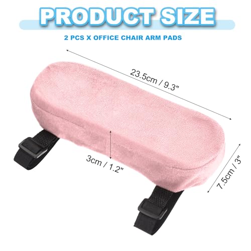 PATIKIL Office Chair Arm Pads, 2 pcs Office Chair Arm Cover Soft Office Chair Armrest Pads Memory Foam Cotton Removable Washable for Desk Computer Gaming, Pink