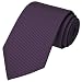 KissTies Mens Plum Purple Tie Striped Wedding Necktie + Gift Box