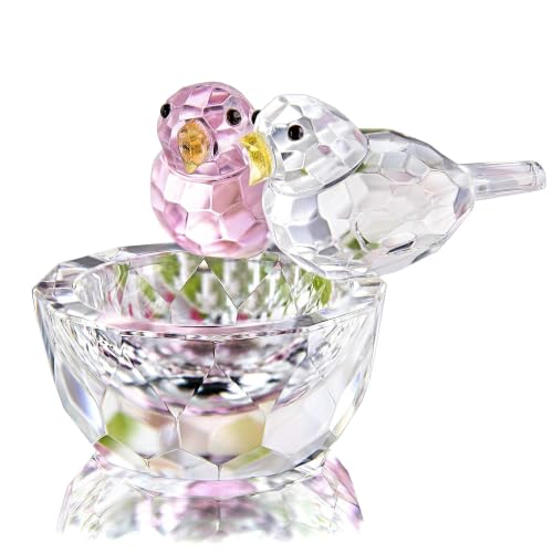 Image of HDCRYSTALGIFTS Crystal Bird Figurine Collectible Art Glass Animal Figurines Table Home Decor Gift