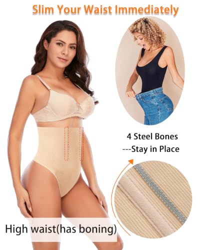 Image of Werena Tummy Control Thong Shapewear for Women Seamless Shaping Novelty Thong Panties Body Shaper Underwear