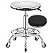 FMHCTN Tabouret pivotant en Acier Inoxydable Robuste réglable en Hauteur avec Housse de siège Souple, Porteur de 440 LB, Tabouret en métal avec Repose-Pieds pour Salon, Massage, Usine, Marron