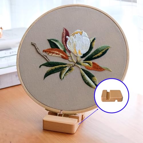 Image of 6 Pcs Wooden Embroidery Hoop Base Cross Stitch Holder for Display Stand | Embroidery Hoop Accessories Decor