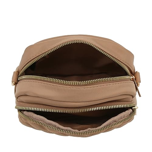 Image of FashionPuzzle Quilted Nylon Crossbody Bag with Wide Strap