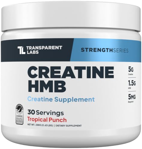 Transparent Labs Creatine HMB - Creapure Monohydrate + HMB, Tropical Punch, 30 Servings