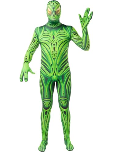 Funidelia Disfraz de monstruo extraterrestre segunda piel para hombre, Talla XL Halloween, Terror - Traje para adultos para fiestas, Carnaval y Halloween