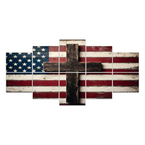 10 Pack Paneles Acústicos Decorativos con Bandera Americana Rústica de Madera