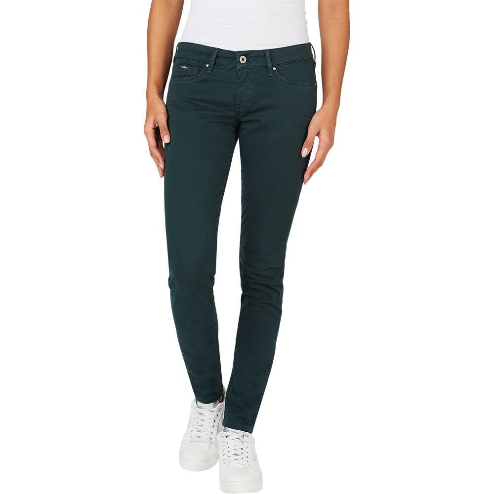 Pepe Jeans Damen Soho Jeans Skinny Fit Mid Waist Denim, Grün (Regent Green), 24W x 28L
