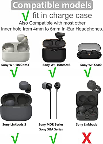 Image of JNSA Replacement for Sony WF-1000XM4 WF-XB700 Memory Foam Ear Tips Noise Canceling Foam Eartips Ear Cap Ear Tip L Size 3 Pairs, [Fit in Case], Silver,Large Size (FoamXM4S3PL)