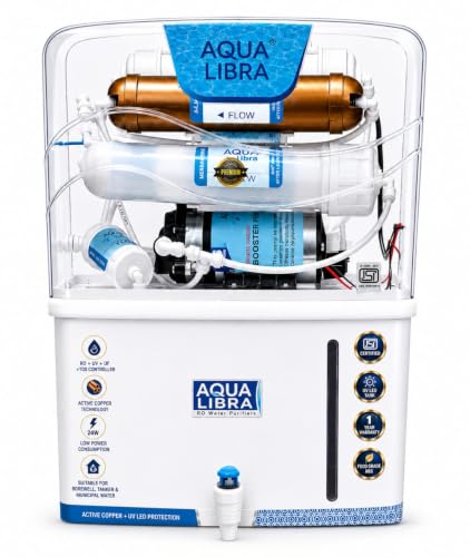 Image of AQUA LIBRA WITH DEVICE Water Purifier, RO + UV + TDS Controller, Active Copper Technology, 9L Tank, Food Grade ABS Plastic,