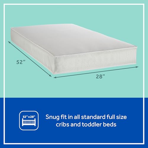 Image of SEALY BABY 2 Stage Infant Crib Mattress Plus Toddler Bed Fit, Breathable, Cooling Foam Cotton Cover, Dual Firmness & Ultra-Lightweight, Cozy Cool