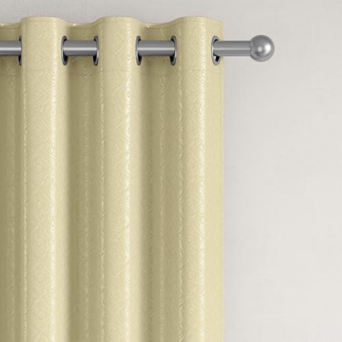 Image of Wakefit Jacquard Room Darkening Curtain | Light Blocking Upto 70% | (7 x 3.9 ft) | Door Curtain | Set of 2 | Reduces Noise | Machine Washable | Smash |Diamond White