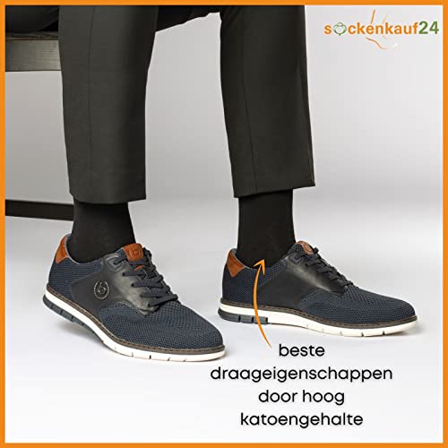 6 | 12 | 24 Paar Sokken Heren & Dames Business Sokken Katoen Zwart - Afbeelding 4