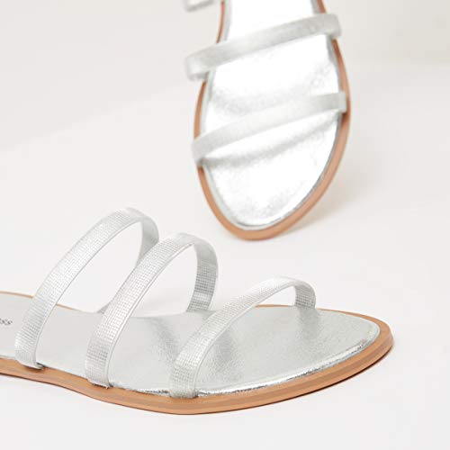 Image of shoexpress Women's Glittery Textured Strappy Flats Sandal