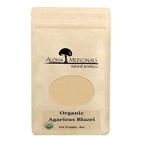 Aloha Medicinals Pure Agaricus Blazei, Organic Mushroom Supplement, Healthy Digestion and Immune Support Supplements, Pack of 1 Bag, 4 oz Powder Cover