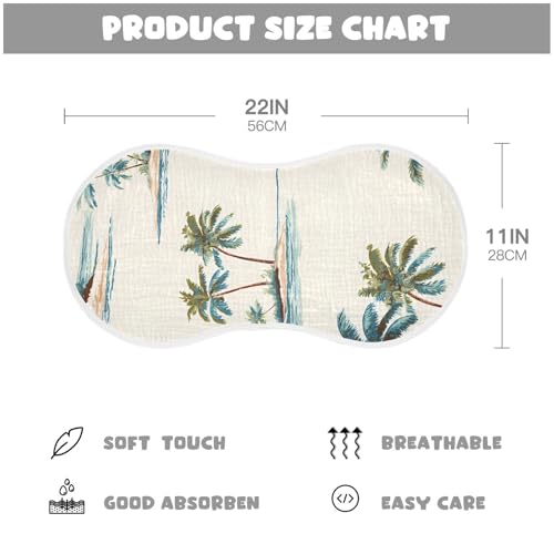 Bolaz Baby Burp Cloths 2 Pack,Palm Trees Pattern,Feeding Cloths Face Towel Super Absorbent Soft Cotton Burping Rags Feeding Bibs3
