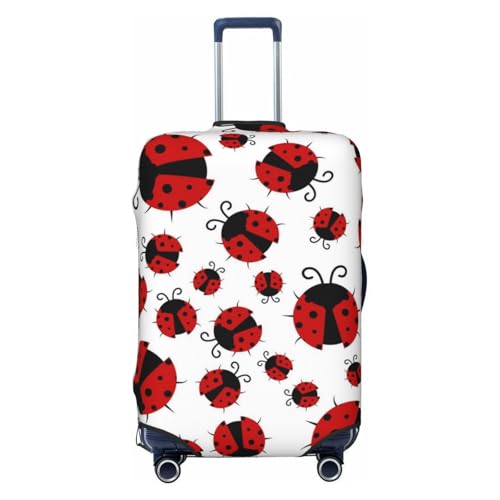 Elastic Luggage Cover Anti Scratch Dirt Covers, Red Ladybug Animal Theme Funny Cartoonish Print Travel Luggage Cover Suitcase Protector Fits 18-22 Inch Luggage