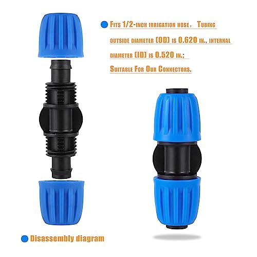 16mm Drip Irrigation Connection Lock Hook Head (Outer Diameter 0620 inch Inner Diameter 0520 inch) (10pcs Blue) - Image 2