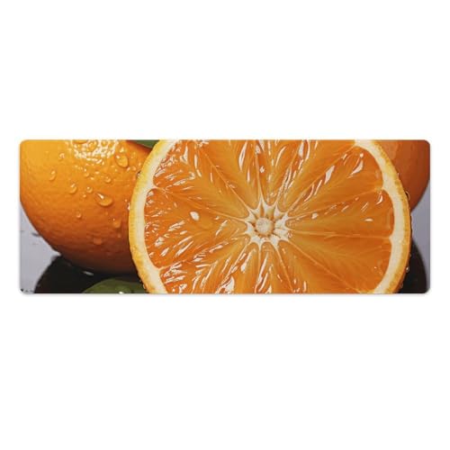 Tapis de souris de grande taille orange en tissu imperméable