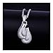 AdorabFruit Présent Pendentif Rétro Gants de Boxe Collier Fashion Pendentif Hommes Longue chaîne en Or Couleur Glacé Pendentif Zircon cubique Collier for Les Cadeaux garçons (Metal Color : Silver)