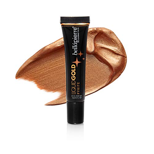 bellapierre Liquid Gold Shimmering Highlighter | Lightweight Radiant Makeup Adds Shimmer and Shine | Non-Toxic and Paraben Free - 0.5 Fl. Oz. (Pyrite) image 4