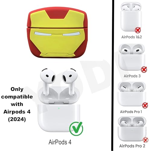 Image of YODI Case Cover for Airpods Pro|Pro 2|Airpods Pro 3|Airpods 4 Pouch, Silicone Cases with Cleaner Kit 360 Drop Protection,Shock-Resistant (IRAEN Man, Airpods 4)