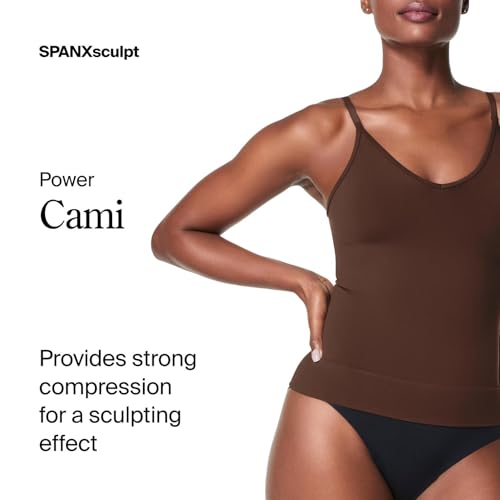 Image of SPANXsculpt Power Series Cami - Camisole Shapewear for Women - Adjustable Straps - V Neck - Soft, Seamless Cami