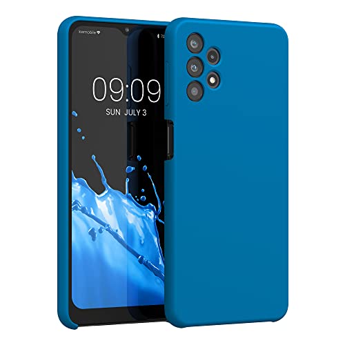 kwmobile Case for Samsung Galaxy A32 5G Case - Soft Cover - Shockproof Silicone - Wireless Charging Blue Reef