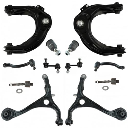TRQ Front Steering & Suspension Kit Ball Joint Control Arm Control Arm with Ball Joint Sway Bar Stabilizer Link Tie Rod Compatible with 2004-2006 Acura TL