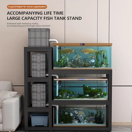 Support pour aquarium en acier antichoc à 3 niveaux et pieds antidérapants - 85cm - 4
