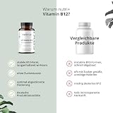 Nutri + Vitamin B12 Lutschtabletten 500µg (mcg) vegan & hochdosiert - aktives Methylcobalamin - 100 vegane Tabletten zum Lutschen - Geschmack Kirsche