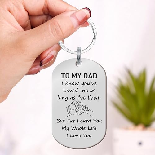 Image of Father's Day Gifts, Dad Birthday Gifts from Daughter Personalised Daddy Photo Keyring - The Moment You Became My Daddy | Personalised New Born Baby Gift