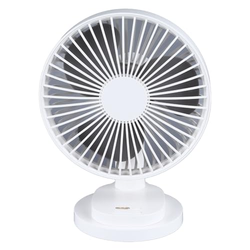 Brrnoo 4 Velocidades Ventilador de Enfriamiento de Mesa Recargable 90 ° Rotatable con Batería de 4000 MAh, Ventilador de Escritorio USB para Dormitorios de la Habitación, Diseño