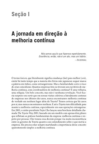 O Modelo Toyota de Melhoria Continua: Estratégia + Experiência Operacional = Desempenho Superior