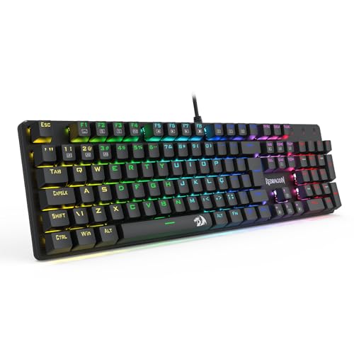TECLADO MECANICO GAMER REDRAGON SINDRI RAINBOW PRETO