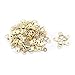 Upholstery Nails, Antique Push Studs Pins, Picture Hanger Universal Powerful Golden 100 D-Ring Picture Frame Hanger Hook Hanging Triangle Screws Common Tools for Hanging Photo Frames