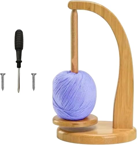 ACTIUSIS Bobinadora de Lana, bobinadora de Hilo Giratorio, Soporte magnético para Carrete de Hilo, para Accesorios de Tejido, Regalos, bobinadora de Hilo, Soporte para Carrete de Hilo (Madera)