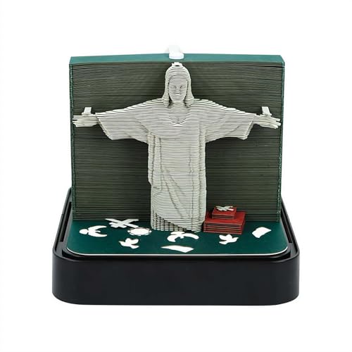 livre Calendrier 3D 2026, calendrier 2026 en forme de Jésus, bloc-notes créatif 3D à faire soi-même, sculpture sur papier, décoration de bureau, cadeaux pour Noël, anniversaire, anniversaire de mariage