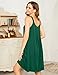 Ekouaer Women's Nightgown Sleeveless Sleepwear Wide Strap Sleep Shirt Pleated Scoopneck Nightshirt Christmas Pj Dress Deep Green XXL