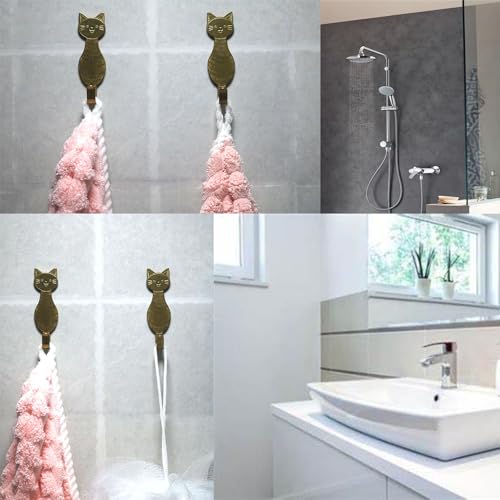 Generic WALL COAT HOOKS-002 Key Holder, Decorative Vintage Cat Shaped Key Rack, Brass Antique Wall Hooks Unique Coat Hooks,For Hanging Scarf Bag Keys Hats Towel Utility Cat Hook thumb #1