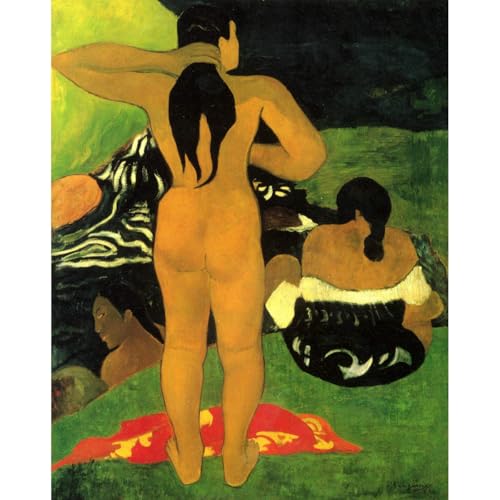 Impression sur toile de Gauguin Tahitiens sur la plage 127x101.6 cm pour decoration