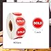 BLSUREFYX 800 PCS Sold Stickers 1 Inch Round Sold Point of Sale Pricing Labels Self-Adhesive Roll up Inventory Control Labels for Shop Yard Sale Retail Store Use Red