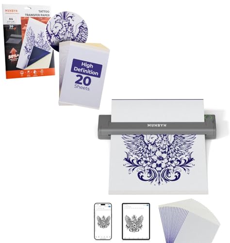 Imprimante Tatouage MUNBYN ITP05, Le Kit Sans Fil Idéal Pour PC Et Smartphone