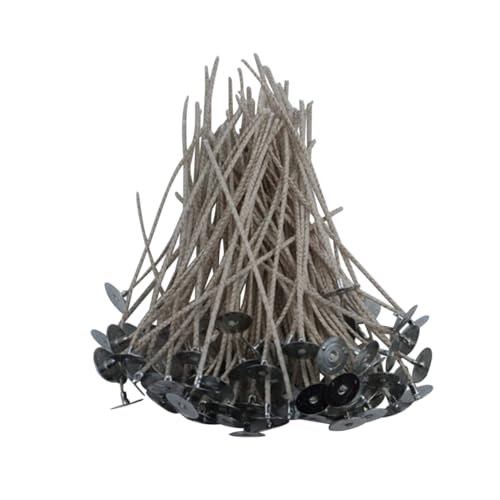 Kit 100 mechas para velas con base y pestañas natural