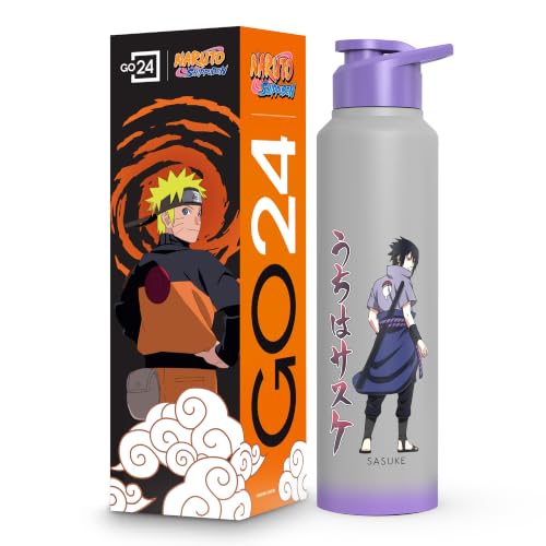 Image of Water Bottle 950ml Stainless Steel Sports /Fridge Bottle with Sipper Cap | 1-Year Warranty | Single Wall| For Home, Office, Gym, Travelling | Lightweight | Naruto Ninja | Light Grey