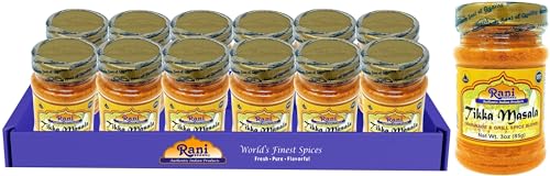 Rani Tikka Masala Indian 7-Spice Blend 3oz (85g) PET Jar, Pack of 12 ~ All Natural | Salt-Free | Vegan | No Colors | Gluten Friendly | NON-GMO | Indian Origin