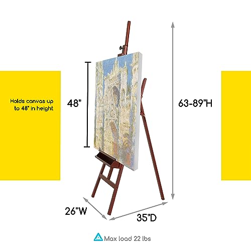 Image of MEEDEN Large Painting Easel Stand: Solid Beech Wood Studio Easel for Adults