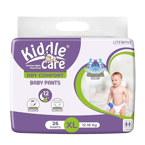 Image of Dry Comfort Baby Diaper Pants Advanced Soft |Extra Large (XL) | 12-18 Kg |Pack of 1 |26 Pieces| Up to 12 Hours Protection, Prevents Leakage, Wetness Indicator