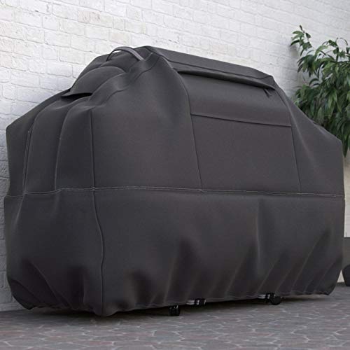 Dura Covers Taupe Collection 58 Inch Premium Heavy Duty 3, 4, or 5 Burner BBQ Cover with Reinforced Fade-Resistant Fabric with Staps, Vents, and Storage Compartment